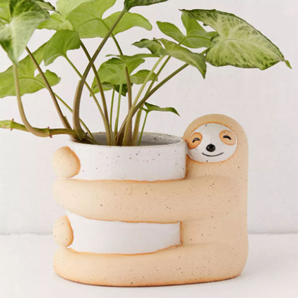 Large Hugging Sloth Planter Pot for Succulents & Plants