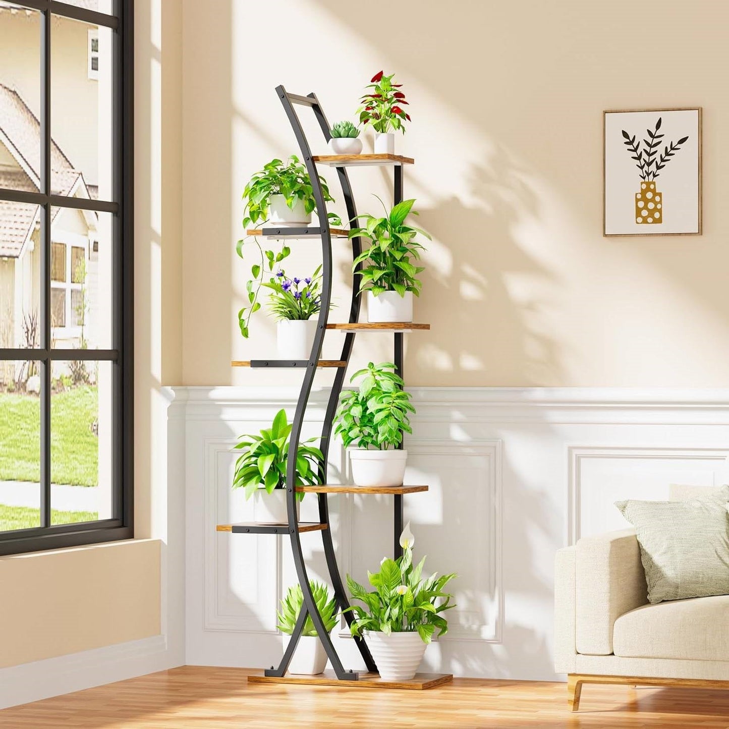 63-inch Tall Modern 6-Shelf Indoor Plant Stand Shelving Unit