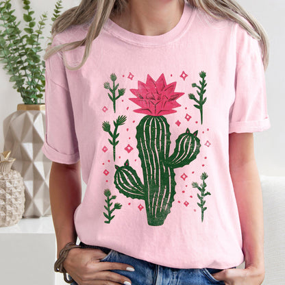 Flowering Desert Cactus, Succulent, Plants, Cowgirl, Tshirt Comfort Colors T-Shirt