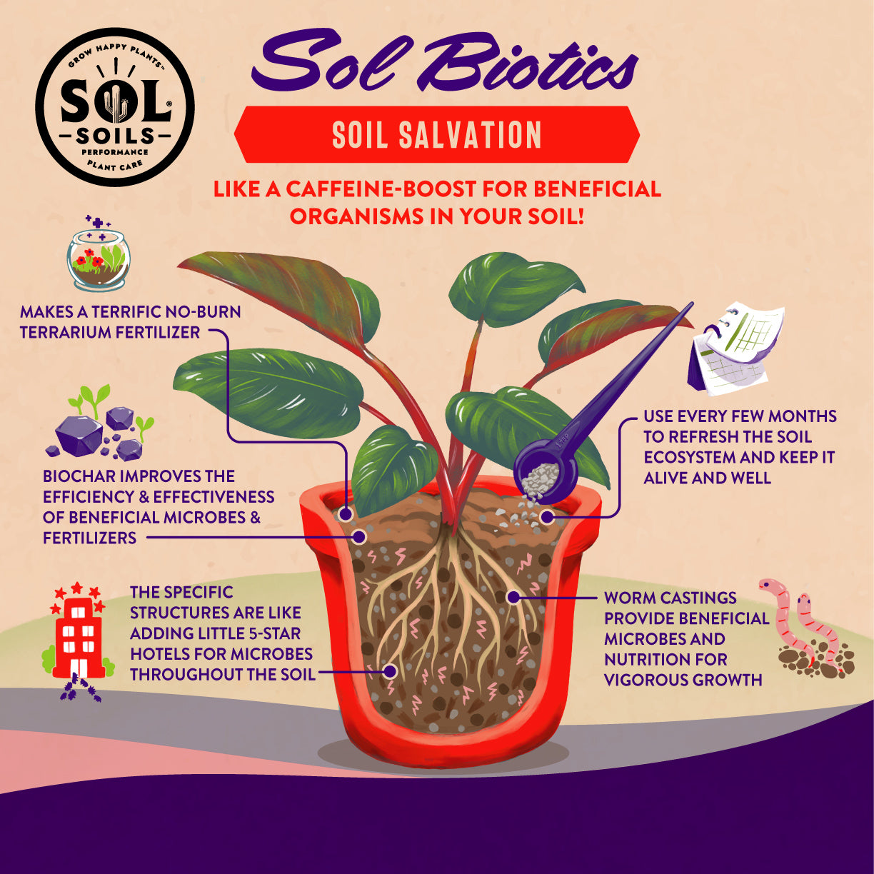 Sol Biotics - Soil Salvation - Worm Castings & Biochar Soil Revitalizer