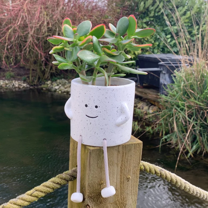 Sitting Planter with Dangling Legs