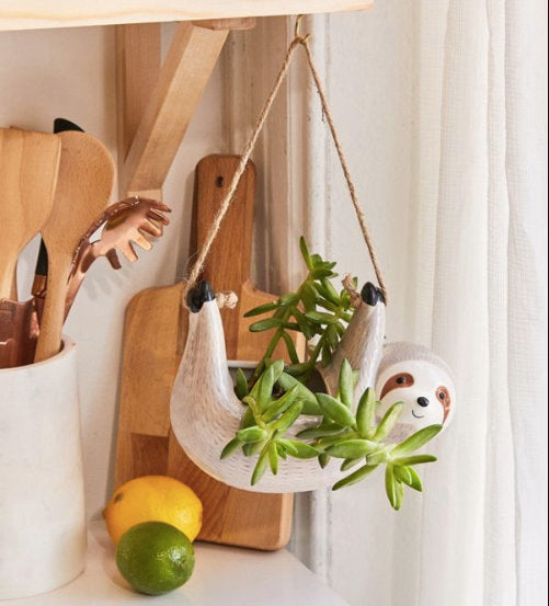 Sloth Hanging Planter Pot for Succulents & Plants