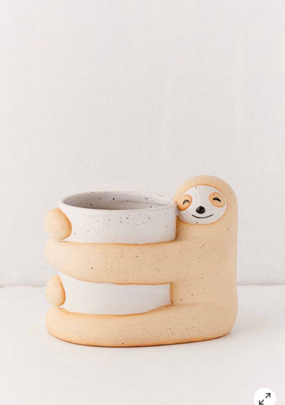 Large Hugging Sloth Planter Pot for Succulents & Plants