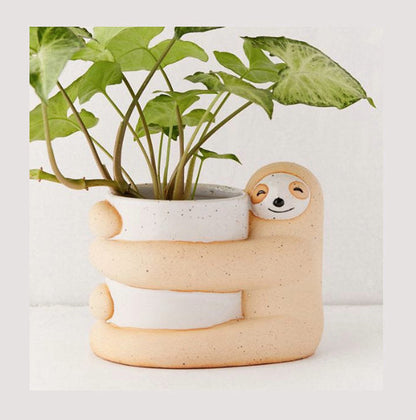 Large Hugging Sloth Planter Pot for Succulents & Plants