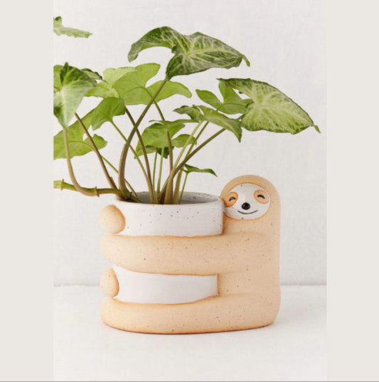 Large Hugging Sloth Planter Pot for Succulents & Plants