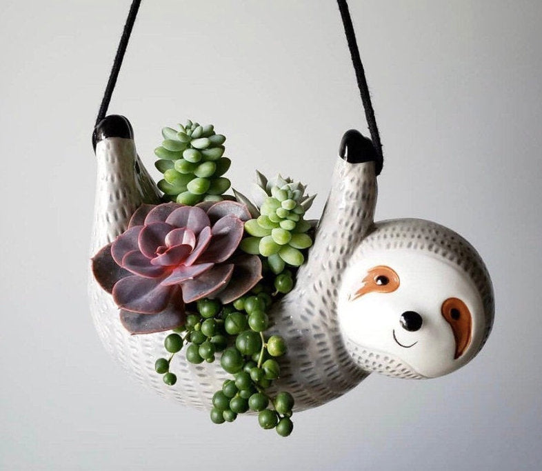 Sloth Hanging Planter Pot for Succulents & Plants