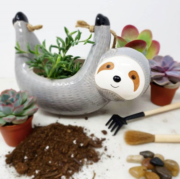 Sloth Hanging Planter Pot for Succulents & Plants