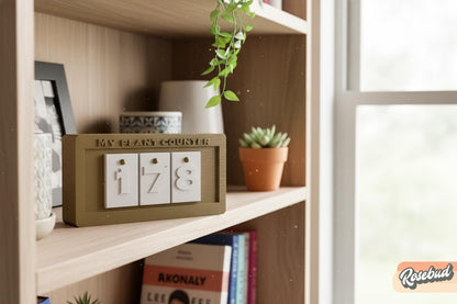 Plant Lover Gift, Plant Counter Sliding Display, Unique Houseplant Gift Idea, Garden Lover Gift, Modern Plant Decor, Plant Milestone Counter
