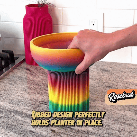 Modern Pedestal Plant Pot, Two-Piece